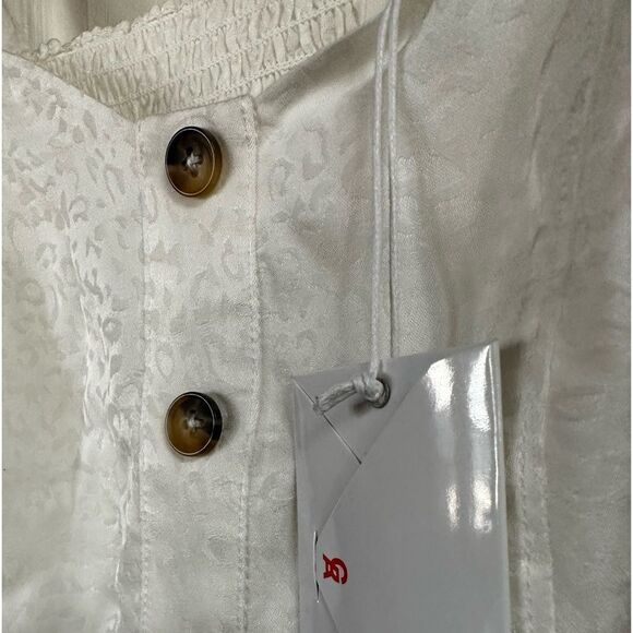 GOOD American jacquard button cami ivory leopard animal print NWT - Picture 11 of 11